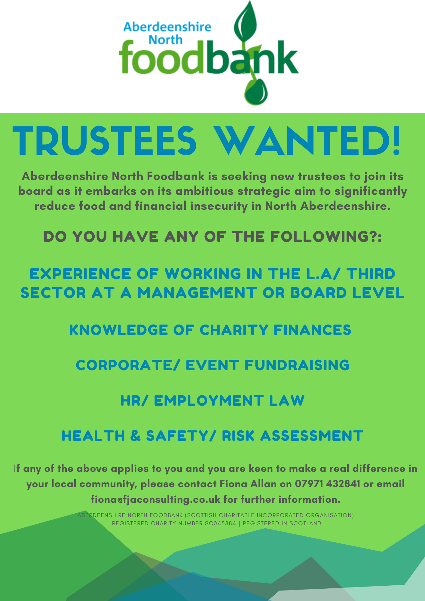 Trustee Ad 26.4.22 | Aberdeenshire North Foodbank